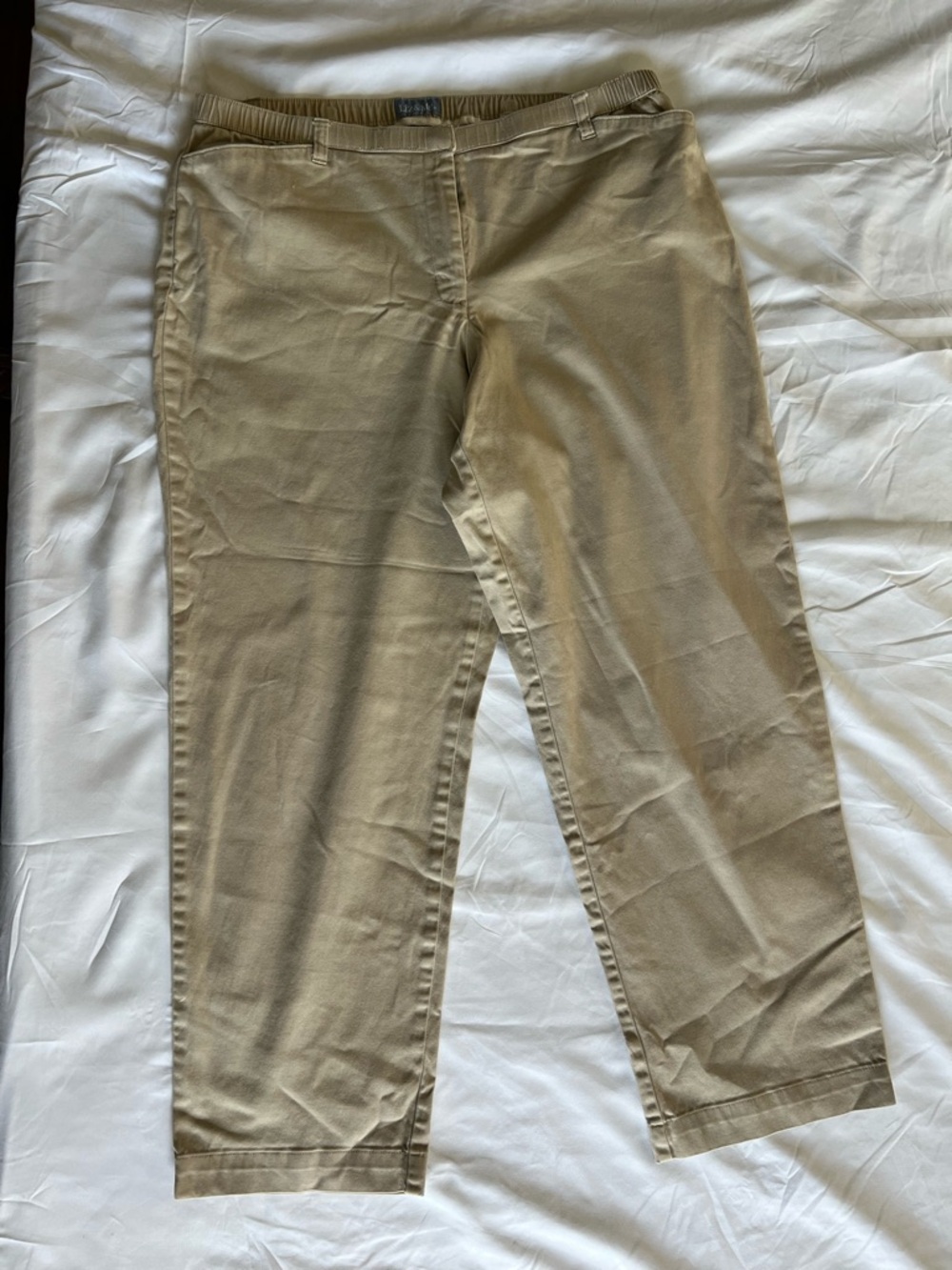 Liz & Me Khaki Pull On Pants Womens 18W Stretch Elastic Waist Casual Comfort